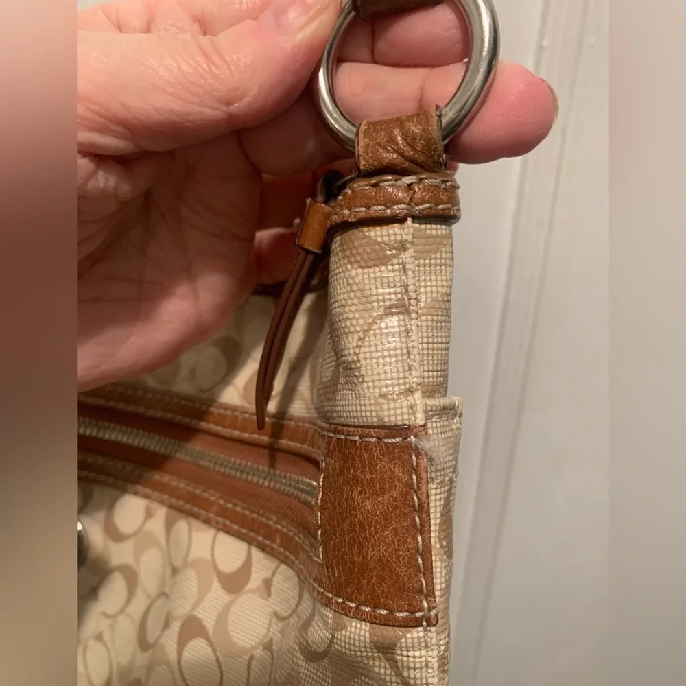 COACH Bias File Bag Crossbody Coated Canvas #17120 Signature C's Khaki/Toffee